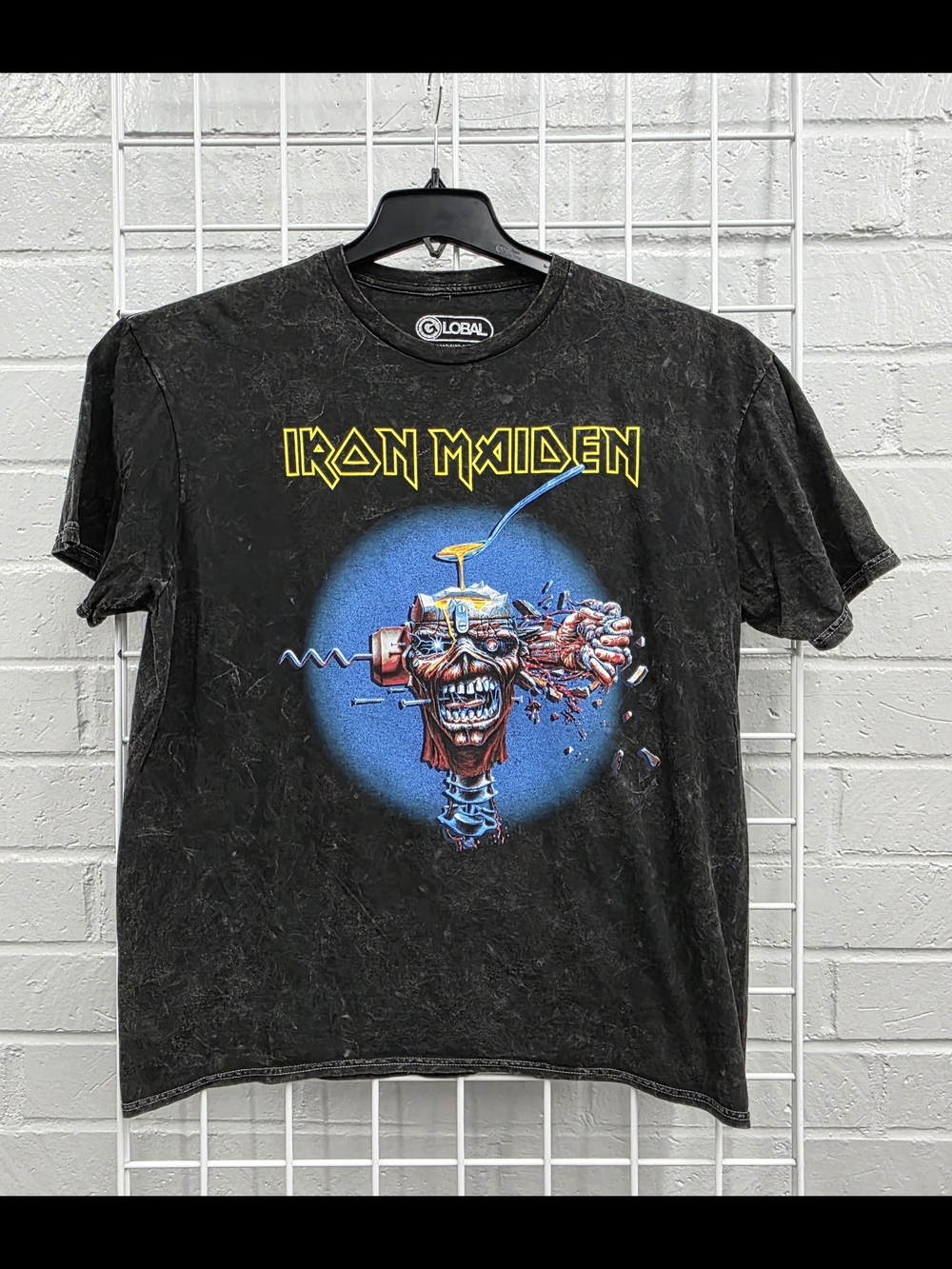 Graphic Iron Maiden Black Mineral-Wash Tee